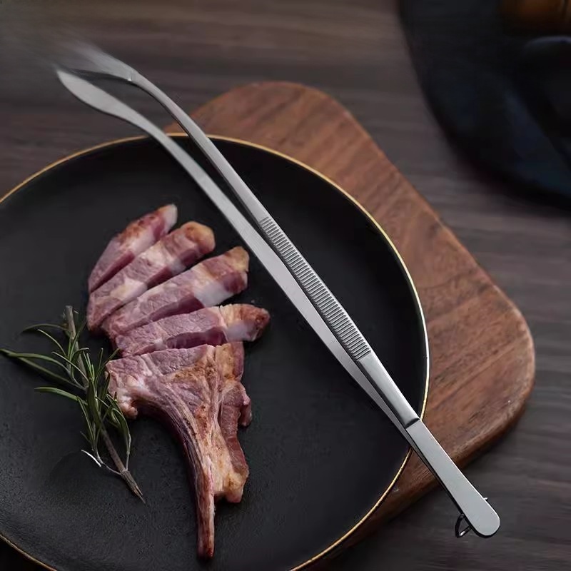Home Cooking Steak - Pince de cuisine longue en acier