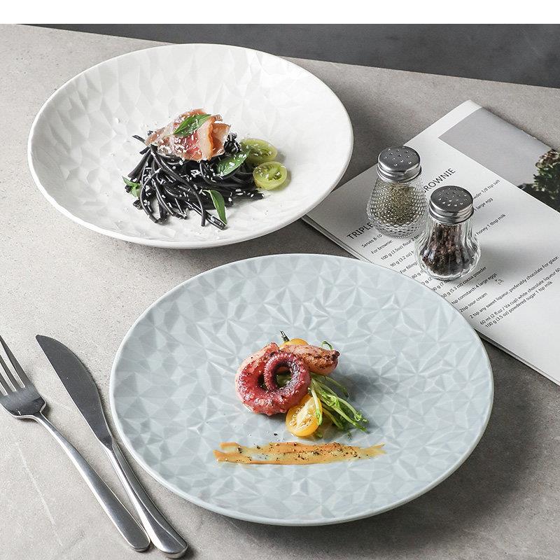 Home Cooking Steak - Assiettes Rondes Simples en Céramique pour