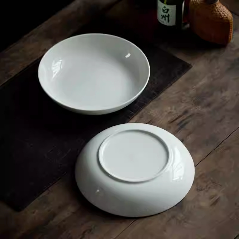 Home Cooking Meal - Assiette creuse en porcelaine blanche de