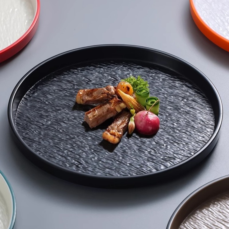 Home Cooking Steak - Assiette à pâtes ronde moderne en