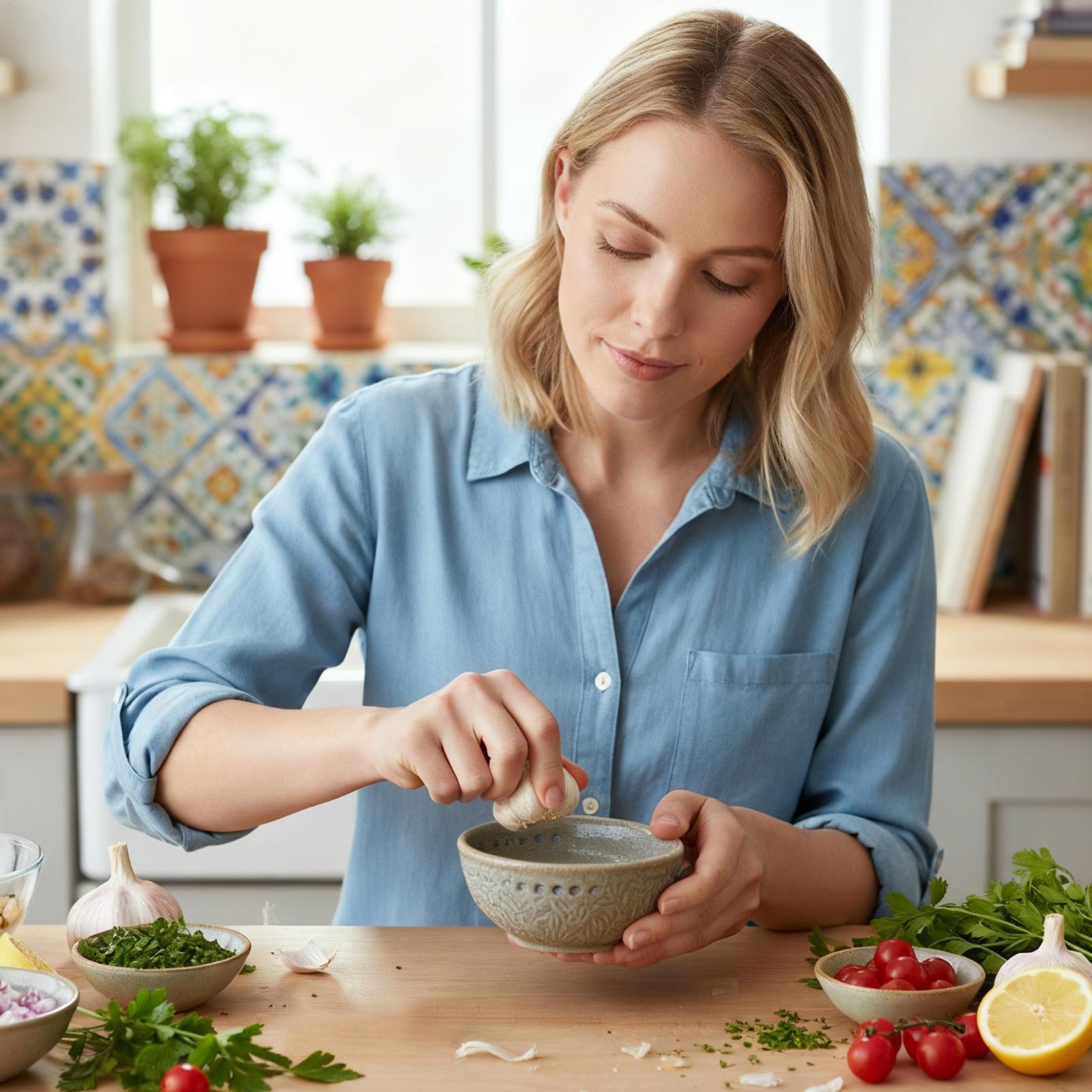 Assiette à ail, bol hachoir en - Home Cooking Meal avis et prix